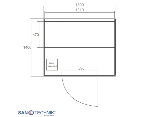 Fínska sauna HomeLuxe RIGA 190 cm x 150 cm x 120 cm 4,5 kW