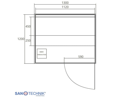 Fínska sauna HomeLuxe PANORAMA 200 x 130 x 120 cm 3,6 kW