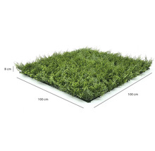 Umelý živý plot 100 x 100 centimetrov s výškou 8 centimetrov, štvorcová stena z umelých rastlín na plastovej mriežke.
