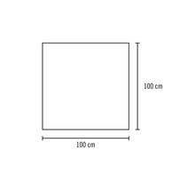 Štvorec s rozmermi 100 centimetrov na 100 centimetrov.