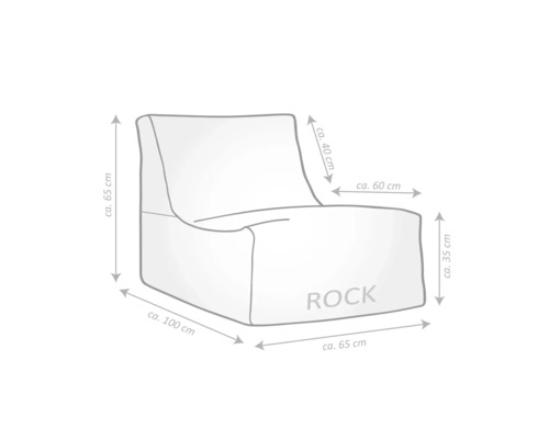 Sedacie kreslo Sitting Point Rock Korfu sivé 65 x 65 cm