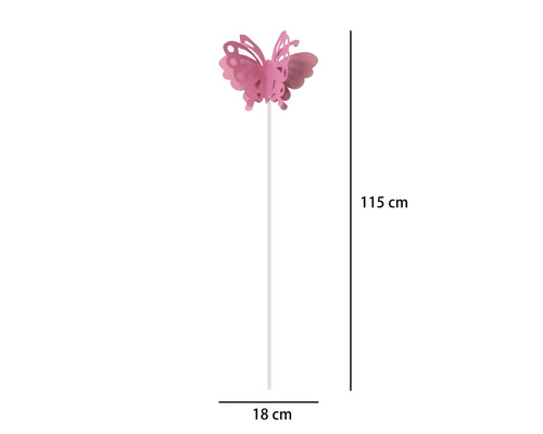 Motýľ kovový ružový 115cm