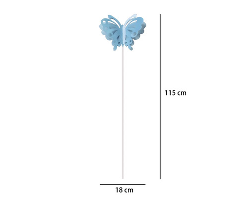 Motýľ kovový modrý 115cm