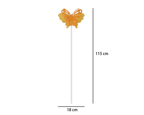 Motýľ kovový oranžový 115cm