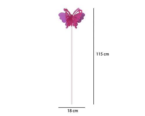 Motýľ kovový tmavoružový 115cm