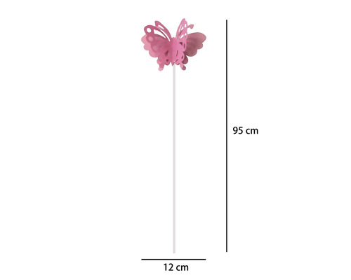 Motýľ kovový rosa 95cm