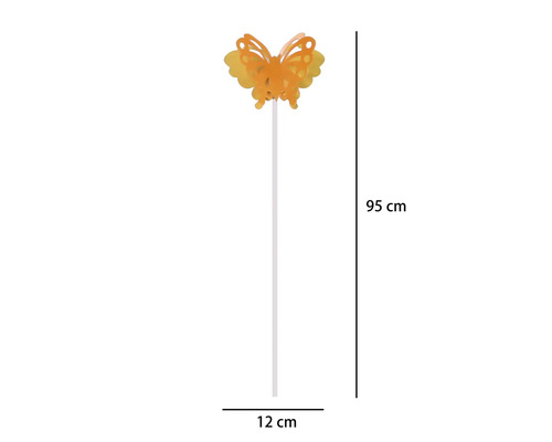 Motýľ kovový oranžový 95cm