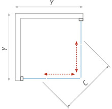 Sprchový kút s rohovým vstupom ROTH 80x80 cm farba rámu chrómová dekor skla číre sklo 597-8000000-00-02