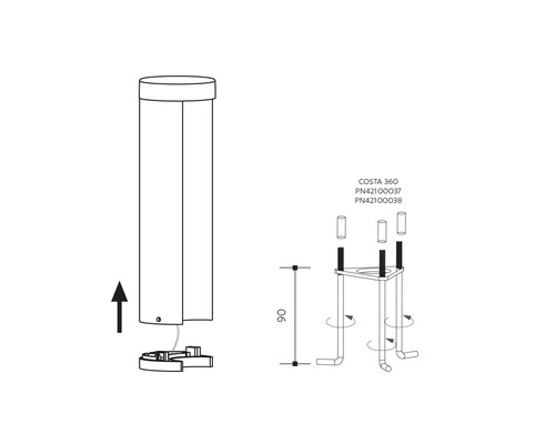 Montážny návod pre vonkajšie svetlo Costa 360
