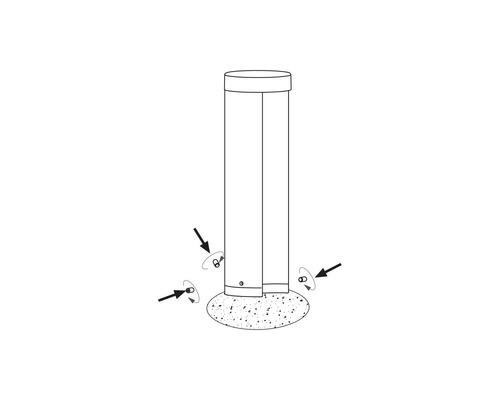 Ilustrácia upevnenia stĺpika pomocou skrutiek