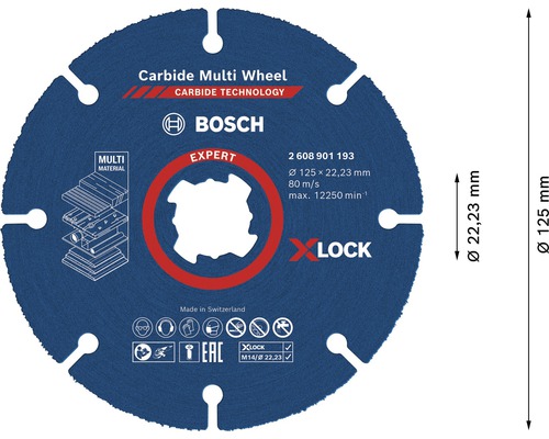 Rezný kotúč Bosch Carbide Multi Wheel s priemerom 125 milimetrov