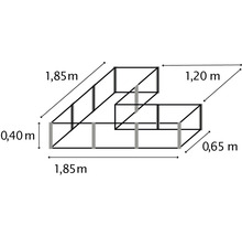 Drôtený model vyvýšeného záhona s rozmermi