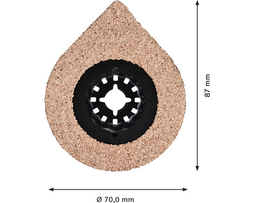 Oscilačný pílový list s priemerom 70 milimetrov a dĺžkou 87 milimetrov