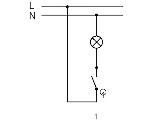 Schéma zapojenia pre lampu so spínačom