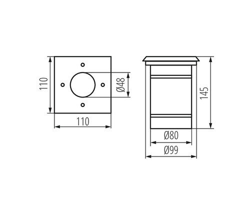 Technický nákres poštovej schránky s rozmermi