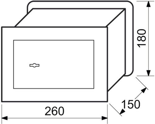 Rozmery trezoru: 260 x 180 x 150 milimetrov