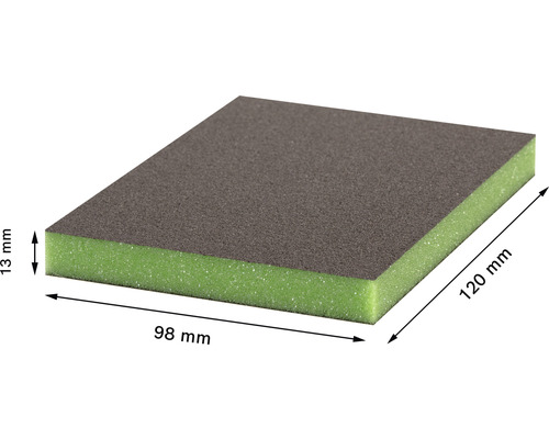 Brúsny blok s rozmermi 98 mm x 120 mm x 13 mm
