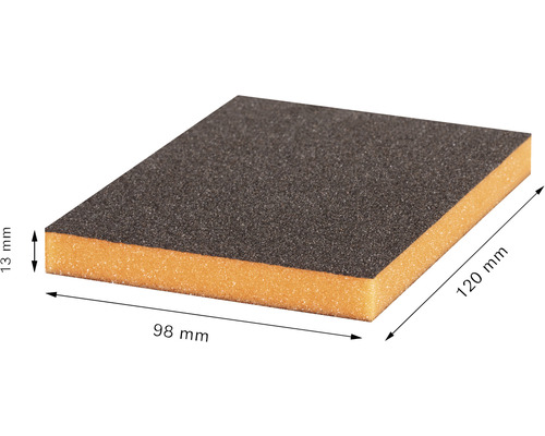 Brúsny blok s rozmermi 98 mm x 120 mm x 13 mm