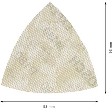 Trojuholníkový brúsny papier s veľkosťou 93 mm.