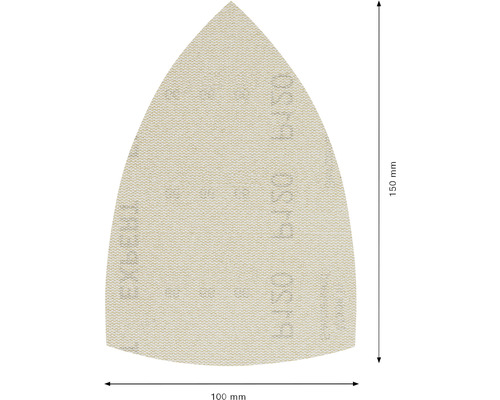 Trojuholníkový brúsny papier, dĺžka 150 mm a šírka 100 mm