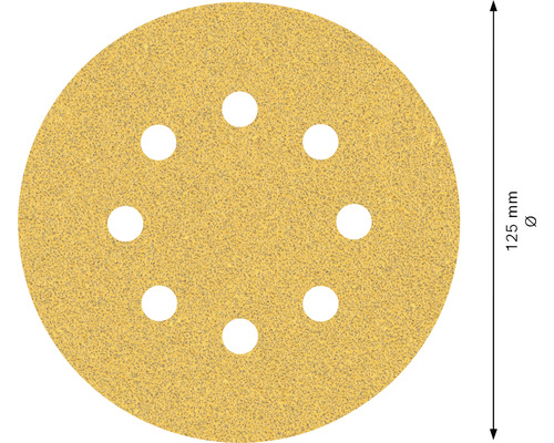 Brúsny kotúč, priemer 125 mm s otvormi