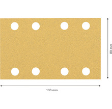 Brúsny papier pre vibračné brúsky Bosch 80 x 133 mm, zrnitosť 80, dierovaný, 50 ks