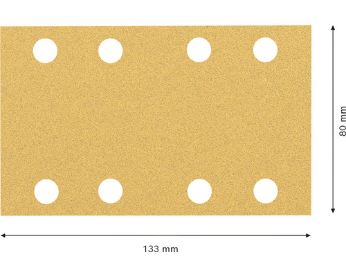 Brúsny papier s ôsmimi otvormi, 80 x 133 milimetrov