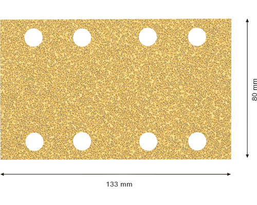Brúsny papier s ôsmimi otvormi, rozmer 133 mm x 80 mm