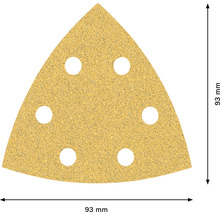 Brúsny papier pre delta brúsky Bosch 93 x 93 x 93 mm, zrnitosť 60, dierovaný, 50 ks