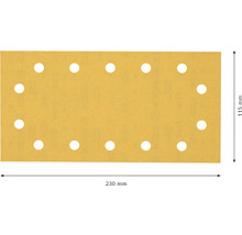 Brúsny papier s otvormi, rozmer 230 mm x 115 mm