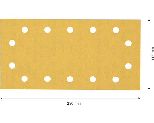 Brúsny papier s otvormi, rozmer 230 mm x 115 mm