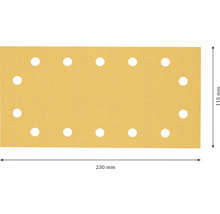 Brúsny papier pre vibračné brúsky Bosch 115 x 230 mm, zrnitosť 120, dierovaný, 50 ks