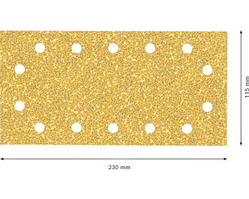 Brúsny papier s otvormi, rozmer 230 mm x 115 mm