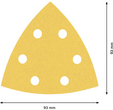 Brúsny papier pre delta brúsky Bosch 93 x 93 x 93 mm, zrnitosť 120, dierovaný, 50 ks