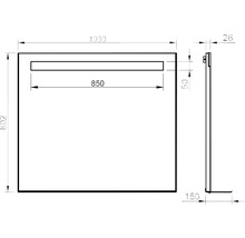 LED kúpeľňové zrkadlo Carol 100 x 80 cm čierne