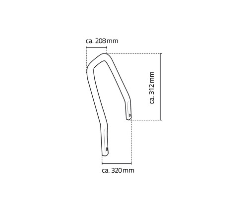 Technický nákres zábradlia so špecifikáciami rozmerov