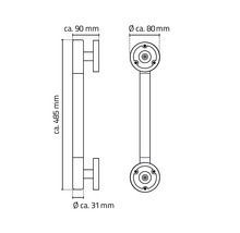 Madlo RIDDER Ken 45 cm chróm/čierna A262410