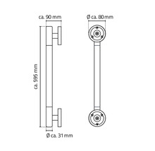 Madlo RIDDER Ken 60 cm chróm/čierna A262610
