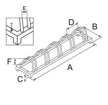 Technický výkres stojana na bicykle s rozmermi