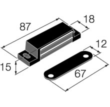 Nábytkový magnet 13,5 kg čierny 2 ks
