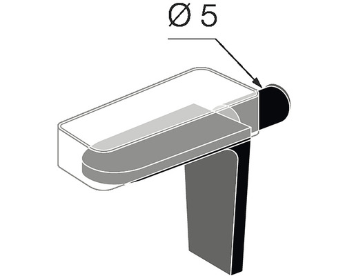 Držiak skla s priemerom 5 milimetrov