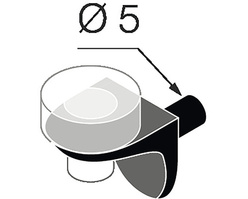 Technický nákres nábytkového gombíka s priemerom 5 milimetrov