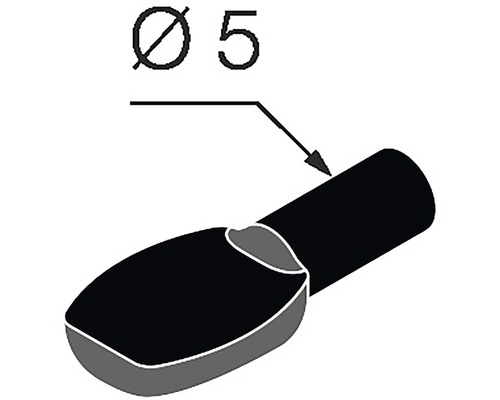 Držiak police s priemerom 5 milimetrov