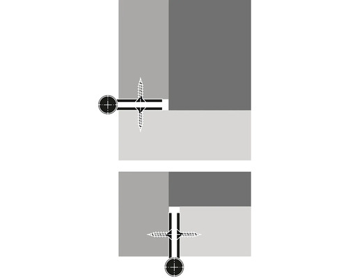 Ilustrácia excentrického spoja so skrutkou