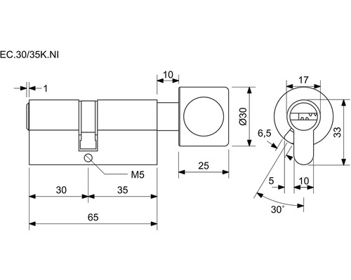 Technický nákres valca s rozmermi