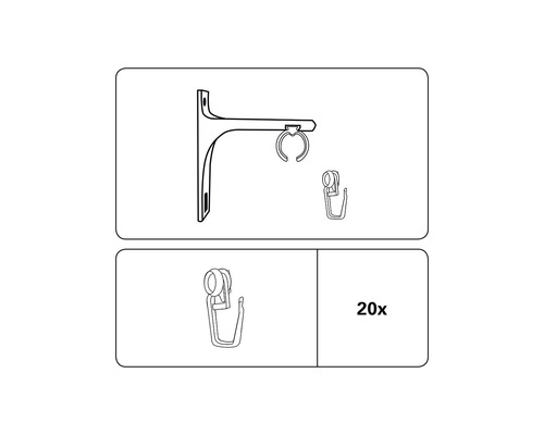 Obrázok sady držiakov políc s 20 kusmi