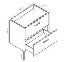 Kúpeľňová skrinka pod umývadlo Differnz Legs zelená 90 x 85 x 45,5 cm