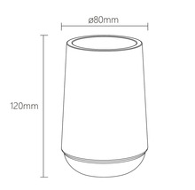 Technický nákres svietidla s rozmermi 120 mm na výšku a 80 mm v priemere.