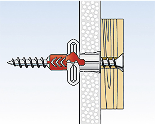 Ilustrácia hmoždinky v stene so skrutkou