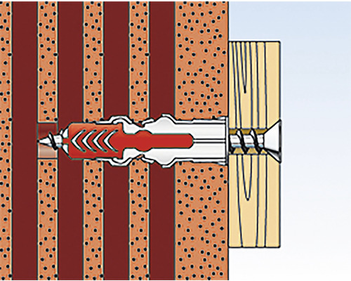 Hmoždinka v stene so skrutkou v dreve